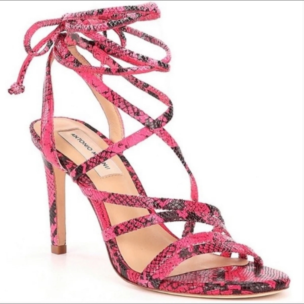 Antonio melani Vaylyn Snake Print Leather Lace Up